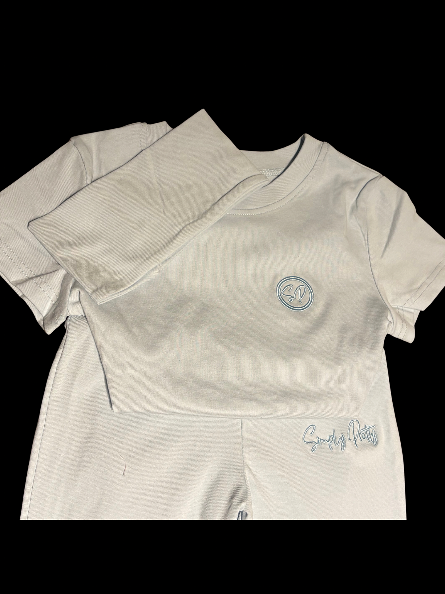 Sky Blue Short Sleeve Flare Set